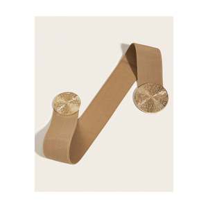 Ceinture élastique pour femme avec boucle dorée, ceinture pour veste, ceinture pour chemise, ceinture pour robe - BEIGE - Product Image 2