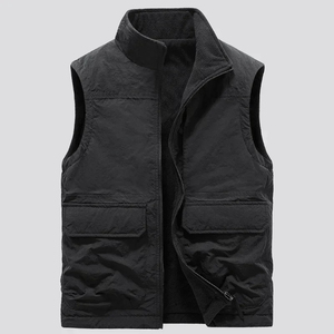 Gilet d'hiver pour homme en cuir véritable, fermeture éclair, imperméable, respirant, 5 poches, vêtement d'extérieur de haute qualité avec service OEM - Product Image 6