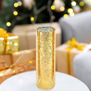 HST0310GS - Gold Speckled Glass Hurricane Candle Shade Chimney <b>Tube</b> [No Bottom] - 3 x 10 - Product Image 5