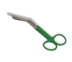 Ciseaux de coupe de pansement chirurgical vétérinaire médical ciseaux d'allaitement premiers soins Lister acier inoxydable 14 Cm anneaux verts CE ISO - Product Image 3