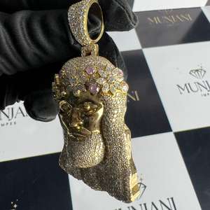 Colgante Personalizado con Diseño de Jesús Chapado en Oro, Estilo Hip Hop, Joyería Fina con Diamantes de Corte Brillante Certificados por IGI, Amuletos para Fiestas - Product Image 6