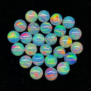 Lot de cabochon rond en opale éthiopienne 5 MM multi opale de feu, cabochon de forme ronde en opale Welo pour la fabrication de bijoux - Product Image 5