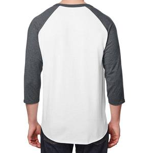 Camisetas largas de manga raglán de cuello redondo de algodón para hombre de diseño personalizado - Product Image 2