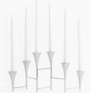 Modern Tall Metal Candlestick Holders 5 Arm <b>Silver</b> Candelabra 5 Tier for Garden and Home - Product Image 2