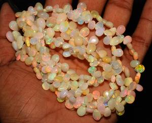 Piedras Preciosas de Ópalo Etíope Natural, Cuentas Suaves en Forma de Gota, Certificadas por Terceros, Color Welo para la Elaboración de Collares - Product Image 5