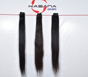 Extensions de cheveux naturels indiens vierges non traités à double trame pour femmes noires, cheveux humains naturels indiens, cuticules alignées 100% - Product Image 2