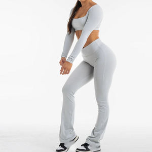 Leggings actifs pour femme, taille élastique, taille haute, solide, extensible dans les quatre sens et contrôle du ventre pour toute activité - Product Image 3