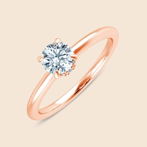 Bague en or massif 14 carats avec diamant rond de laboratoire de 0,3 carat F-VS, idéale pour les occasions spéciales et les soirées. - Product Image 1