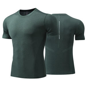 T-shirt de gymnastique à manches mi-longues de qualité supérieure pour les entraînements de fitness décontracté solide taille élastique exercice personnalisable en gros - Product Image 2