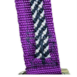 Licou de cheval en nylon de conception personnalisée fantaisie avec motif tressé à la main superposé boucle et anneau à double couronne en acier inoxydable nickel - Product Image 5