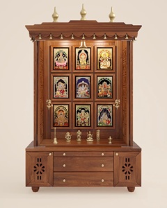 Large Wooden Pooja <b>Mandir</b> Handmade Temple Cabinet Traditional Indian Prayer Unit For Home Hotel Living Room KA1014 - Product Image 2
