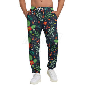 Pantalon de survêtement en toile taille haute pour hommes personnalisé en gros vêtements de rue décontractés Service OEM technique de sublimation de coton vente en ligne - Product Image 1