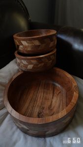 Juego de cuencos de madera para frutas con estampado recubierto de esmalte para cuencos decorativos japoneses para restaurantes y hoteles - Product Image 6