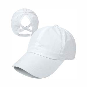 Gorras de Cola de Caballo Cruzadas al por Mayor, Gorra de Algodón Lavado para Mujer, Sombreros de Verano Elegantes para Mujer 2025 - Product Image 5