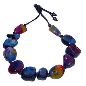 Collar de Arte de resina colorido, pieza de declaración para fiestas, ropa universitaria y amantes de la joyería hecha a mano para venta al por mayor - Product Image 1