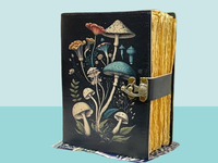 Acheter Journal en cuir véritable Journal cahier champignon fait à la main en cuir Journal blanc sort livre des ombres Grimoire carnet de croquis