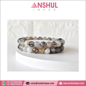 Bracelet de guérison perlée pour femmes, 1 pièce, couleur noire, agates rondes, Dragon, pierre précieuse - Product Image 5