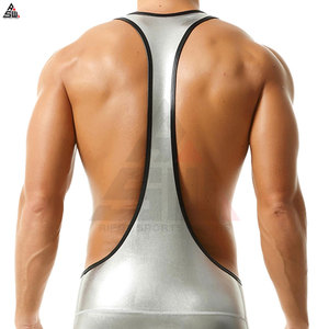 Ventes chaudes, haute qualité, sur mesure, décontracté, tricoté, 100% coton, unisexe, justaucorps de lutte, conception OEM, sublimé - Product Image 2