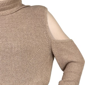 Top Venta de invierno de gran tamaño transpirable Mujer pulóver algodón gota hombro tejido mujeres suéter para niñas - Product Image 6