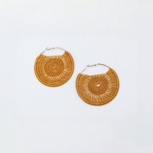 Pendientes Colgantes de Aro de Ganchillo Dorados Hechos a Mano con Diseño Hueco, Joyería de Moda para Mujer, Ideales para Playa, Viajes y Fiestas - Product Image 2