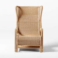 Fauteuil lounge en rotin moderne à dossier haut avec design antique, durable et écologique, pour un confort relaxant en extérieur
