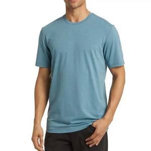 T-shirts pour hommes unis, logo personnalisé, broderie, impression, manches courtes, décontractés, couleur unie, coton, t-shirt pour hommes, prix bas - Product Image 1