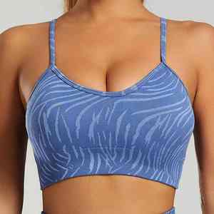 Zèbre imprimé respirant vêtements de sport pour femmes rayé Yoga Leggings Fitness sport ensemble vêtements d'entraînement avec Logo avant PCS-R-274 - Product Image 3