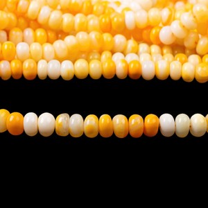 Opale jaune naturelle lisse rondelle de perles de pierres précieuses brins pour la fabrication de bijoux 8mm ombré opale centre percé perles par grossiste - Product Image 2