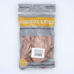 Ballons en latex Party Love 45 cm Or rose 6 pièces Sac de décoration - Product Image 1