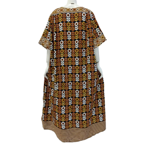 Chemise de nuit longue jusqu'aux genoux de taille jumbo par Chrysanta. 100% rayonne, respirant, doux et lisse, motif floral, taille élastique, été - Product Image 4