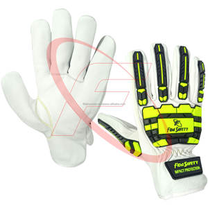 Gants de mécanicien de protection contre les chocs personnalisés pour hommes en cuir de chèvre non doublé TPR best-seller gants de conducteur industriels - Product Image 1