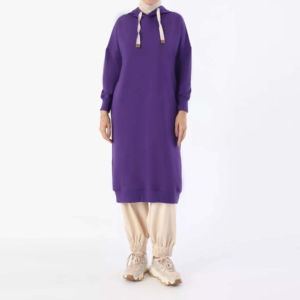 Sweatshirts à capuche pour femmes islamiques de marque Streetwear Fashion Long Hoodies Casual Solid respirant hoodies pour femme - Product Image 3