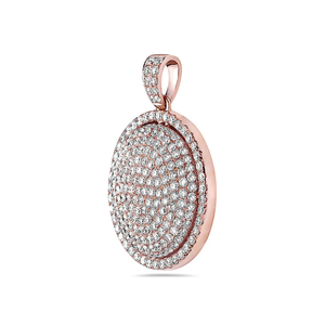 Pendentif cercle de diamant Moissanite rond brillant et exquis en argent 925 pour unisexe - Product Image 3