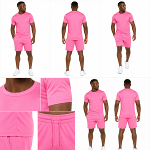 High-Quality Summer Sportswear <b>Set</b> Custom Logo Men's Plain T-Shirt and Shorts 2 Piece <b>Set</b> Quick Dry Athletic Gym Fitness <b>Set</b> - Product Image 5