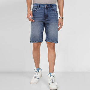 Nardon Apparel Eco-Friendly Solid Hot Summer Pantalones cortos de mezclilla oscuros de diseño personalizado para hombres de alta calidad - Product Image 5