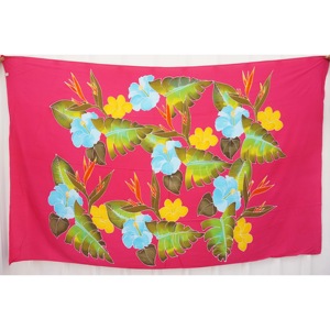 Pareos Hawaianos Pintados a Mano 100% Rayón de Alta Calidad, Ropa de Playa Personalizada al por Mayor, Cubierta para las Islas del Pacífico Asiático HPGU088-01-200 - Product Image 1