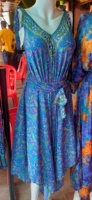 Robe longue élégante en soie 100% à col en V, haute qualité, couleurs florales personnalisées, style décontracté, sexy, pour soirée, manches courtes pour femme