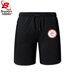 Short d'entraînement de gymnastique à la taille élastique pour homme Short de fitness décontracté à motif solide Méthode de tissage non tissé teint en plaine - Product Image 3