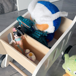 Nouvelle poussette lune en bois blanc de style nordique, jouet éducatif précoce pour enfants, trotteur à pousser à la main, jouets pour enfants, garçons et filles - Product Image 4