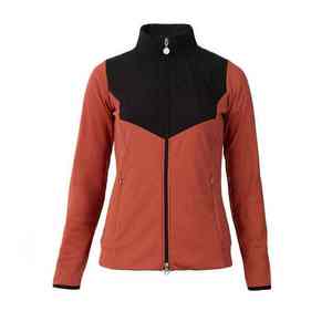 Chaqueta de equitación para mujer, cortavientos, de forro polar, transpirable, de tejido softshell con estampado de cuero PU. - Product Image 3