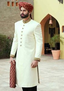 ELEGANT SHERWANI WITH DECENT EMBROIDERY on SILK FABRIC & ALSO MATCHING SHOE WITH DRESS for PARTY-WEAR/WEDDING @ 2022 - Product Image 2