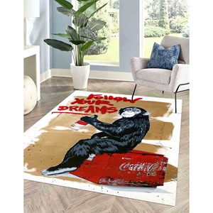 Banksy Monkey Graffiti <b>Chenille</b> <b>Rug</b> - Modern Accent <b>Rug</b>, Printed <b>Rug</b>,Nonwoven Thin <b>Rug</b> - Product Image 5