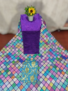 Collection Festive de l'Aïd : Tissu Jacquard Somalien Luxueux et Tendance pour Robe Dirac, Voile à Imprimé Numérique, Motif à Pois Colorés - Product Image 4