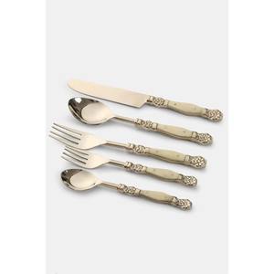 Cubiertos de acero inoxidable con acabado Chapado en plata y mango de 4 colores, cubiertos aptos para lavavajillas para uso en el hogar, Hotel, cafetería, Juego de 4 - Product Image 3