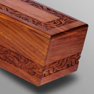 Luxury Hand-Carved Wooden Keepsake Urn <b>Box</b> Memorial Casket <b>for</b> Human <b>Ashes</b> <b>Pets</b> Cats Infants Hand-carved Decorative Burial Urn - Product Image 2