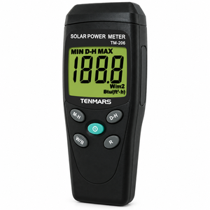 Testeur d'énergie solaire portable TM-206, testeur de rayonnement solaire, écran LCD 3,5 chiffres pour l'inspection des systèmes photovoltaïques - Product Image 4