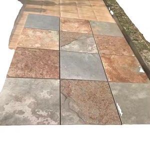 Carrelage de sol en céramique d'extérieur rectifié 60x60cm à lattes naturelles européennes de 20mm en porcelaine colorée - Product Image 1