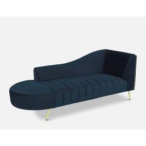 Tumbona moderna de terciopelo Valencia en azul verde azulado para sala de estar - Product Image 3