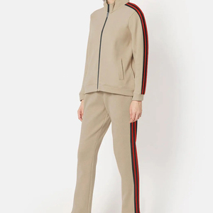 <b>Women's</b> Casual Solid 100% Cotton Fleece Hooded Pullover Tracksuit <b>Joggers</b> Set Winter Breathable - Product Image 1