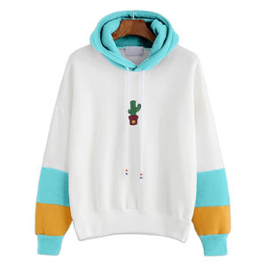 Sudadera con capucha de Punto ligero de algodón para mujer de fabricante OEM, ropa de calle Coreana de gran tamaño, estampado frontal deportivo personalizado para invierno - Product Image 1